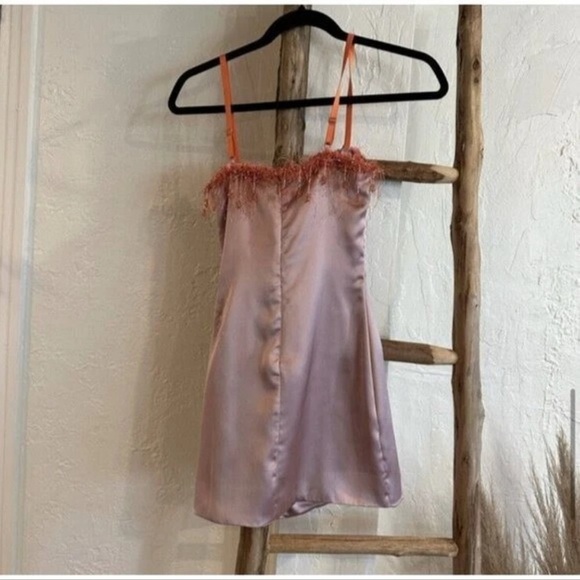 Pink Satin Spaghetti Strap Bodycon Mini Dress - Picture 9 of 10